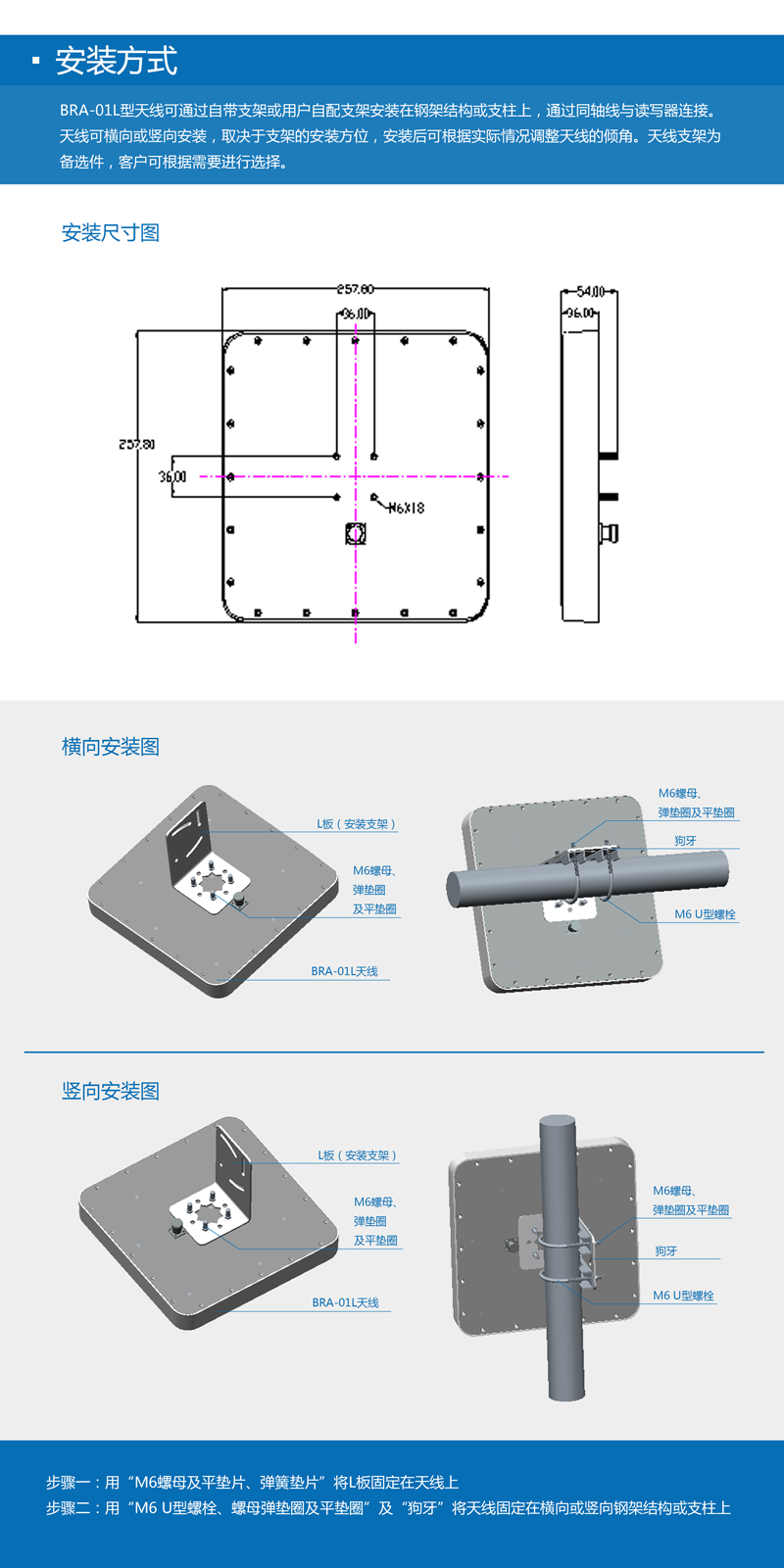 超高頻UHF天線--9dBi線極化RFID天線IP67 BRA-01L